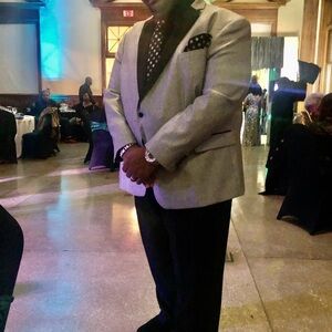 JF J.Ferrar Silver Blazer with Black Details